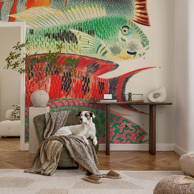 Vlies-Fototapete fürs Wohnzimmer mit exotischen Fischen als Motiv