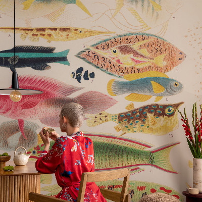 Vlies-Fototapete fürs Kinderzimmer mit bunten Fischen