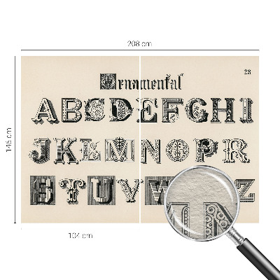 Fototapete nach Maß mit dekorativen Buchstaben