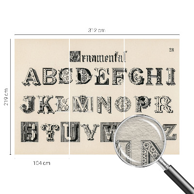 Fototapete nach Maß mit dekorativen Buchstaben