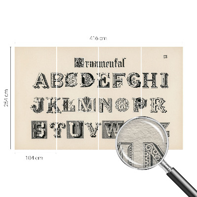 Fototapete nach Maß mit dekorativen Buchstaben