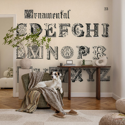Fototapete nach Maß mit dekorativen Buchstaben