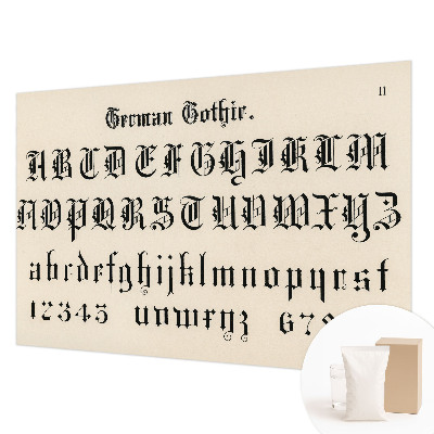 Dekorative Wand-Fototapete z mit gotischen Buchstaben bedrucktem Motiv
