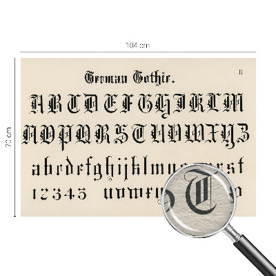 Dekorative Wand-Fototapete z mit gotischen Buchstaben bedrucktem Motiv