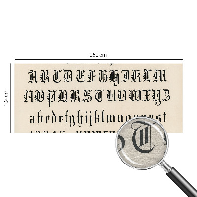 Dekorative Wand-Fototapete z mit gotischen Buchstaben bedrucktem Motiv