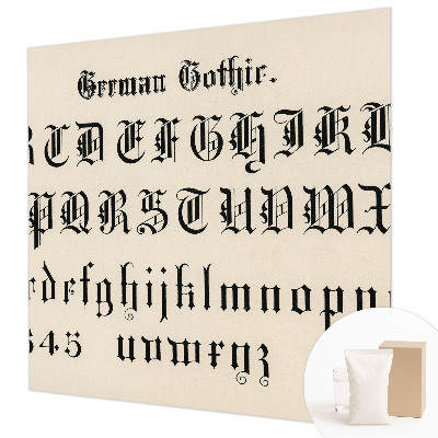 Dekorative Wand-Fototapete z mit gotischen Buchstaben bedrucktem Motiv