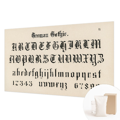 Dekorative Wand-Fototapete z mit gotischen Buchstaben bedrucktem Motiv