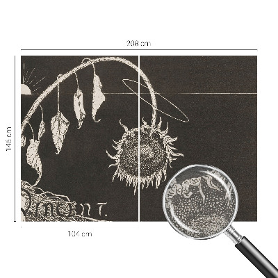 Vlies-Fototapete nach Maß mit nostalgischem Sonnenblumenmotiv