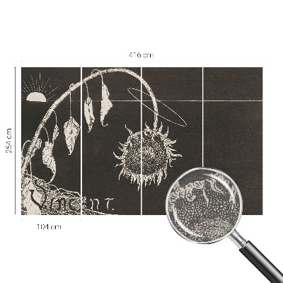 Vlies-Fototapete nach Maß mit nostalgischem Sonnenblumenmotiv