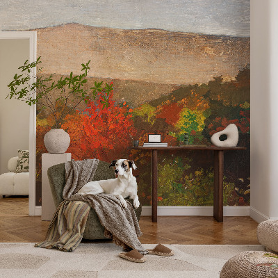 Vliestapete fürs Wohnzimmer mit herbstlichem Panorama