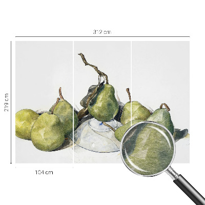 Bildtapete mit Aquarell-Birnenmotiv