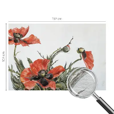 Wand-Fototapete mit rotem Mohnblumen-Motiv
