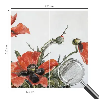 Wand-Fototapete mit rotem Mohnblumen-Motiv