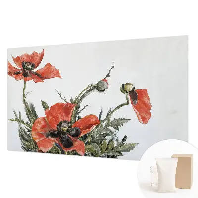Wand-Fototapete mit rotem Mohnblumen-Motiv