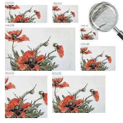 Wand-Fototapete mit rotem Mohnblumen-Motiv