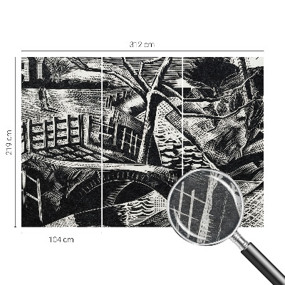 Dekorative Wand-Fototapete mit Motiv einer Architekturlandschaft