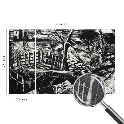 Dekorative Wand-Fototapete mit Motiv einer Architekturlandschaft