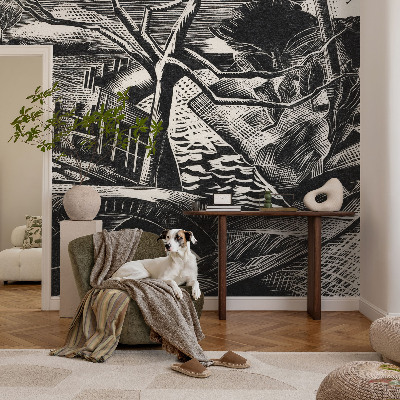 Dekorative Wand-Fototapete mit Motiv einer Architekturlandschaft