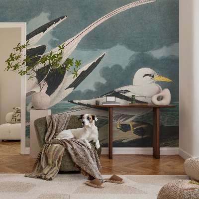 Fototapete fürs Wohnzimmer mit Motiv von Vögeln am Meer