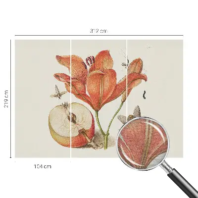 Bedruckte Vlies-Fototapete mit botanischer Illustration