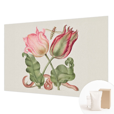 Vliestapete fürs Wohnzimmer mit Tulpenmuster