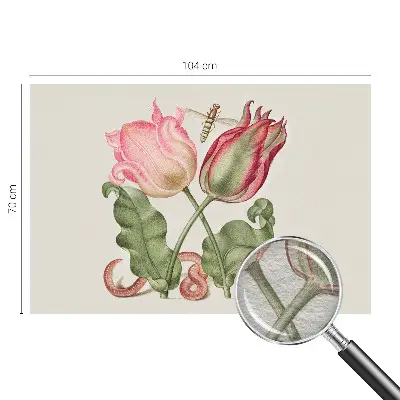 Vliestapete fürs Wohnzimmer mit Tulpenmuster