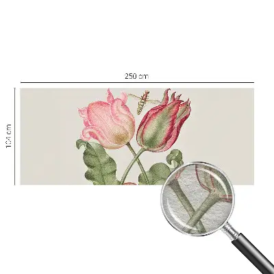 Vliestapete fürs Wohnzimmer mit Tulpenmuster