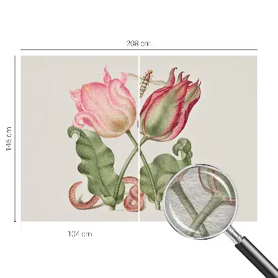 Vliestapete fürs Wohnzimmer mit Tulpenmuster