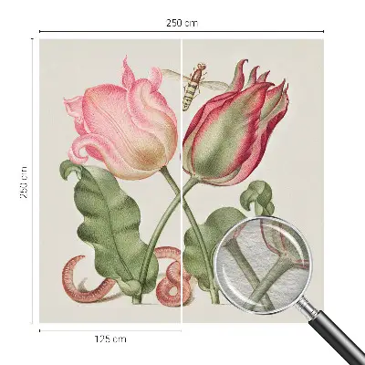 Vliestapete fürs Wohnzimmer mit Tulpenmuster