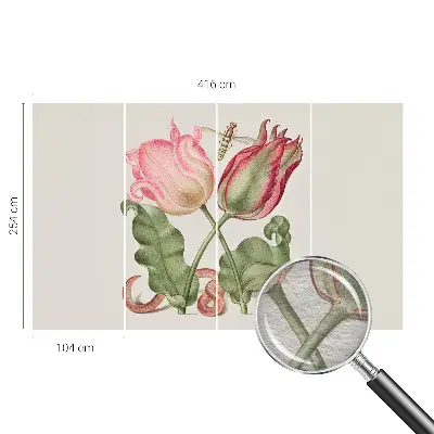 Vliestapete fürs Wohnzimmer mit Tulpenmuster