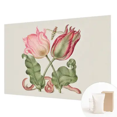 Vliestapete fürs Wohnzimmer mit Tulpenmuster