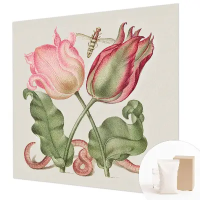 Vliestapete fürs Wohnzimmer mit Tulpenmuster