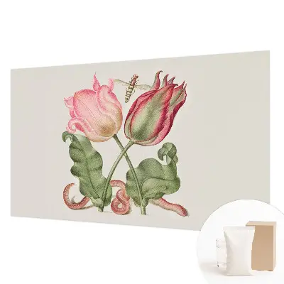 Vliestapete fürs Wohnzimmer mit Tulpenmuster