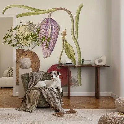 Moderne Vlies-Fototapete mit Motiv der Schmetterlingspflanze