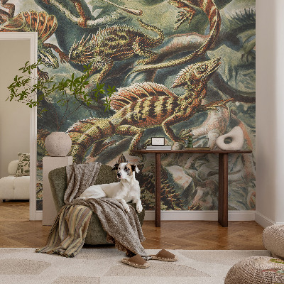 Fototapete fürs Kinderzimmer mit exotischen Reptilien als Motiv