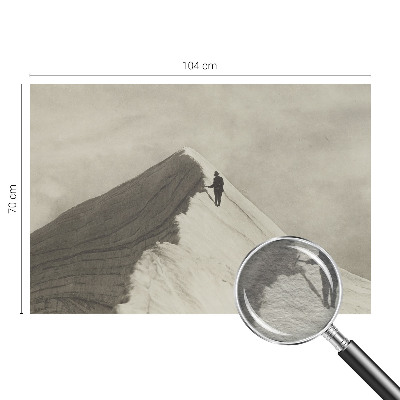 Dekorative Wand-Fototapete mit dem Motiv eines einsamen Bergsteigers