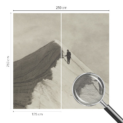 Dekorative Wand-Fototapete mit dem Motiv eines einsamen Bergsteigers