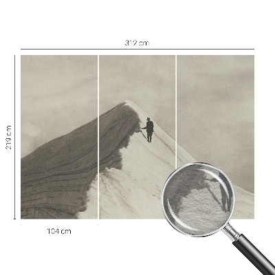 Dekorative Wand-Fototapete mit dem Motiv eines einsamen Bergsteigers