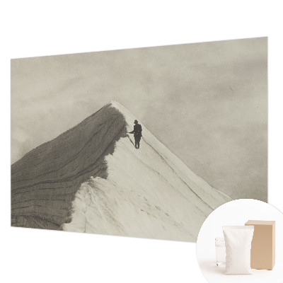 Dekorative Wand-Fototapete mit dem Motiv eines einsamen Bergsteigers