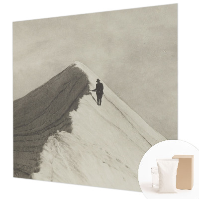 Dekorative Wand-Fototapete mit dem Motiv eines einsamen Bergsteigers