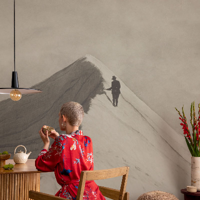 Dekorative Wand-Fototapete Einsamer Bergsteiger