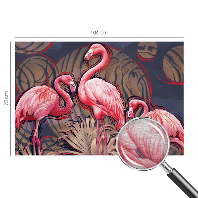 Vliestapete fürs Schlafzimmer mit rosa Flamingos als Muster