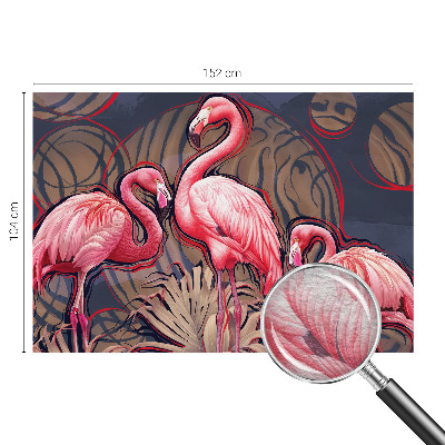 Vliestapete fürs Schlafzimmer mit rosa Flamingos als Muster