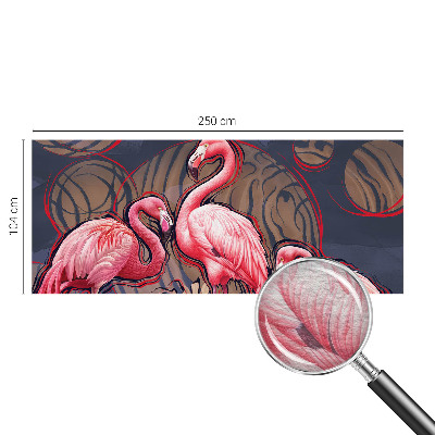 Vliestapete fürs Schlafzimmer mit rosa Flamingos als Muster