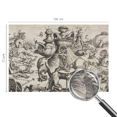 Fototapete fürs Wohnzimmer Eine groteske Schlacht