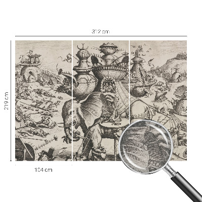 Fototapete fürs Wohnzimmer Eine groteske Schlacht