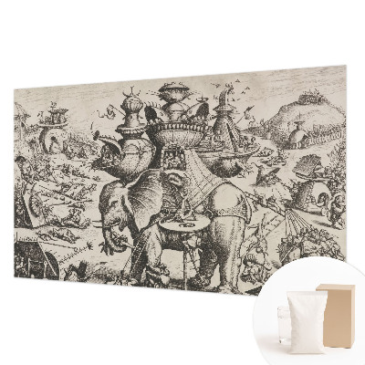 Fototapete fürs Wohnzimmer Eine groteske Schlacht