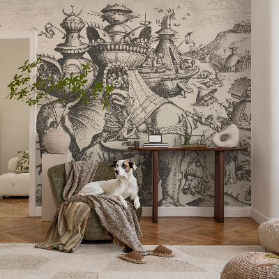 Fototapete fürs Wohnzimmer Eine groteske Schlacht