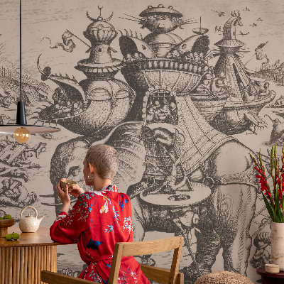 Fototapete fürs Wohnzimmer Eine groteske Schlacht