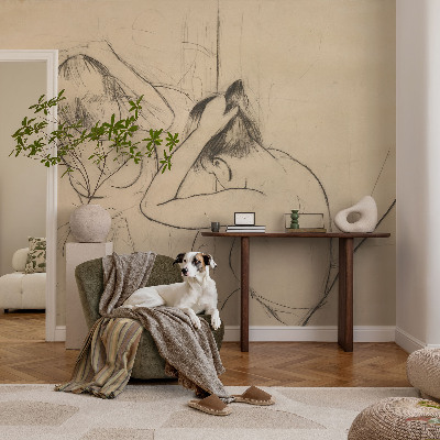 Motivtapete aus Vlies mit künstlerischem Design für elegante Wandgestaltung